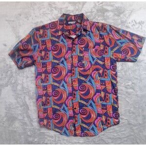 Men's Apparatus Shirt Rayon Hip Hop Picaso Boho Vintage 90s Size Large 14-16